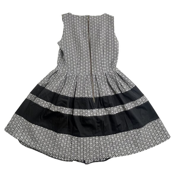 Closet Dress Womens 12 Sleeveless Fit Flare London Geometric Zip Knee Length - Picture 2 of 11